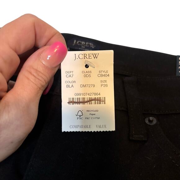 J.Crew Factory Black High Rise Curvy Straight Jeans 26P Petite Women NWT - Picture 9 of 9